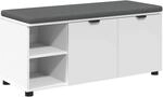Vidaxl Hall Bench White 100 X 38 X 46 Cm Engineered Wood And Fabric