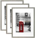 Bilderrahmen Set 3 St&uuml;ck 30x40 Cm Mit Passepartout F&uuml;r 21,6x28 Cm, Zementgrau