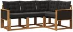 Vidaxl Outdoor Sofa Set 4 Pcs Natural And Black