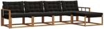 Vidaxl Outdoor Sofa Set 5 Pcs Natural And Black