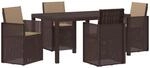 Garten Essgruppe 5 Stk. Braun Und Taupe Pp Vidaxl