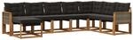 Vidaxl Outdoor Sofa Set 8 Pcs Natural And Black