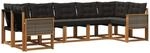 Vidaxl Outdoor Sofa Set 7 Pcs Natural And Black