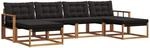 Vidaxl Outdoor Sofa Set 6 Pcs Natural And Black