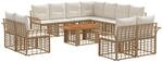 Gartensofa-set 12 Stk. Nat&uuml;rlich Und Cremwei&szlig; Poly-rattan Vidaxl