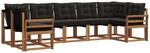 Vidaxl Outdoor Sofa Set 7 Pcs Natural And Black