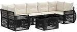 Gartensofa-set 8 Stk. Schwarz Und Cremewei&szlig; Poly-rattan Vidaxl