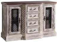 Sideboard Mango / Akazie Wei&szlig; Gewachst 135x50x90 Cm (bxtxh) Montiert Castle-antik 40