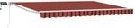 Vidaxl Manual Awning Frame With Leds Orange, Black And White 4.5 X 3 M