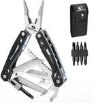 Multifunktionszange 22-in-1 Edelstahl Mit 4 Bits, Messer, S&auml;ge, G10-griff