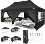 Faltpavillon 3x6m Wasserdicht Mit 6 Seitenw&auml;nden, Uv-schutz 50+, Stabil, Winterfest