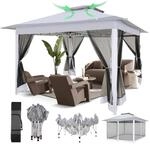 Faltpavillon 3x3m Wasserdicht Mit Moskitonetz Und Doppeldach