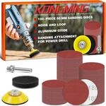 Schleifpapier 50mm Klett 100 St&uuml;ck K&ouml;rnung 180 F&uuml;r Akkuschrauber