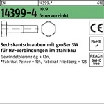 Peiner - En 14399-4 Sechskant-schaftschraube M30x140 Stahl 10.9 Feuerverzinkt