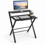 Relaxdays Schreibtisch, Monitoraufsatz, Klappbar, Hxbxt: 82 X 70 X 56 Cm, Mdf,