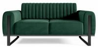 Selsey Parissa - Sofa, Samt Gr&uuml;n Schwarze F&uuml;&szlig;e, 164 Cm