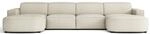 Selsey Sallmo - Wohnlandschaft U-form, Universell, 3-sitzer, Chenille Creme, 374 Cm