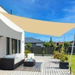 Sonnensegel 2x4m Wasserdicht Rechteckig Sandbeige 95% Uv-schutz F&uuml;r Garten &