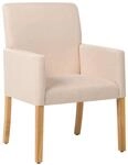 Polsterstuhl Sessel Esszimmer Beige Polyester 58x60x89 Cm Modern Trendy