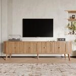 Moderner Tv-schrank 180 Cm Aus Mdf Und Spanplatte, Eichenoptik, 4 T&uuml;ren
