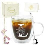 Latte Macchiato Glas Mit Initialen, Doppelwandig, Geschenkset Mit L&ouml;ffel &...