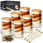 Latte Macchiato Gl&auml;ser 6er Set 400ml Doppelwandig Mit L&ouml;ffeln