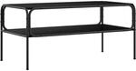 Vidaxl Side Table Black Oak 100 X 50 X 46 Cm Engineered Wood
