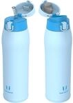 Edelstahl Thermosflasche 350-950ml, Bpa-frei, 2 Deckel, Hellblau