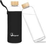 Glasflasche 1 Liter Mit Schutzh&uuml;lle, Borosilikatglas, Auslaufsicher, F&uuml;r Hei&szlig;e &