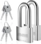 Vorh&auml;ngeschloss Edelstahl 50mm, 2er-set, Gleichschlie&szlig;end, 6 Schl&uuml;ssel