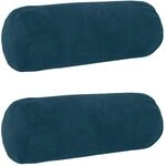 Kissenbezug 2 Pcs Heerlen Blau &Oslash; 15 X 40 Cm Samt Vidaxl