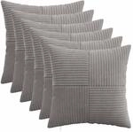 Kissenbezug 6 Pcs Almelo Hellgrau 45 X 45 Cm Cord Vidaxl