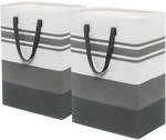 W&auml;schekorb 2er Set 75l Faltbar Mit Griffen 43x60cm Grau