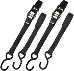 2er Set Spanngurte Mit Ratsche, 5m, S-haken, Schwarz