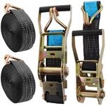 Spanngurte Mit Ratsche Und Haken, 2er Set, 6m X 50mm, Schwarz, 3000 Dan...
