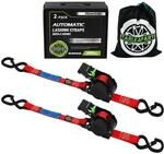 Einziehbare Spanngurte 2er-pack Mit S-haken 25mm X 3,6m Rot
