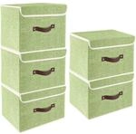 Faltbare Aufbewahrungsboxen Mit Deckel, 5er-set, Gr&uuml;n, 38x25x25 Cm