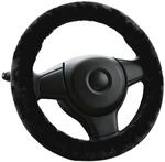 Lammfell Lenkradbezug Universal 37-39cm Schwarz Warm & Rutschfest