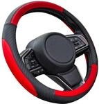 Lenkradbezug Leder Rot Schwarz 37-38cm Anti Rutsch Universal