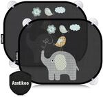 Auto Sonnenschutz Baby 2er Set Mit Uv Schutz, 45x35.5cm, 8 Saugn&auml;pfe, Tier...