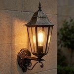 Led Au&szlig;enwandleuchte Wandlampe Fassadenleuchte Bronzefarben Glas Ip44 H 53 Cm