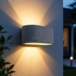 Led Au&szlig;enwandlampe Wandleuchte Gartenleuchte Up Down Wei&szlig; Aluminium Ip54 B 20...