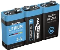 Rauchmelder Extrem Lithium Batterie 9v E-block, 3 St&uuml;ck - Ansmann