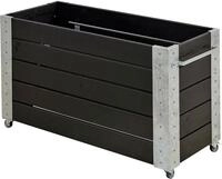 Plus Blumenkasten Cubic Mit R&auml;der Druckimpr&auml;gniert Ral 9005 Schwarz