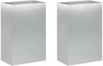 Vidaxl Garden Planter 2 Pcs Silver 50 X 40 X 75 Cm Galvanised Steel