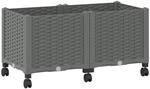 Vidaxl Garden Planter With Wheels Light Grey 80 X 40 X 44 Cm Pp