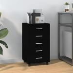 Schubladenschrank Mit Rollen Schwarz Holzwerkstoff Vidaxl