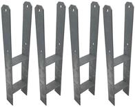 Buri - 4er Set H-anker Pfostentr&auml;ger Feuerverzinkt 116 / 600 Mm H-tr&auml;ger