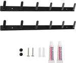 Garderobenhaken 2er-set 6 Haken Pro Leiste Schwarz Leichtmetall 18kg Belastbar