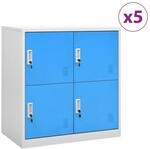 Vidaxl - Schlie&szlig;fachschr&auml;nke 5 Stk. Hellgrau Und Blau 90x45x92,5cm Stahl